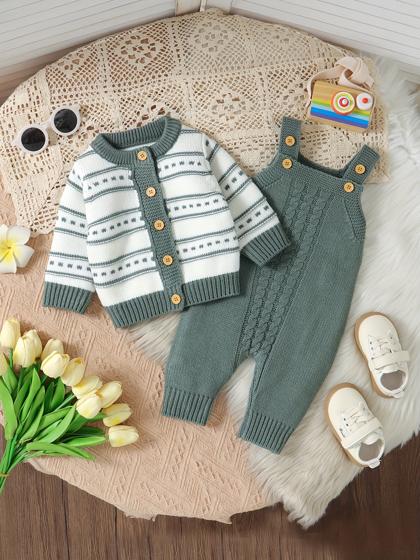 Infant and Toddler Romper Boys' Suspender Bodysuit