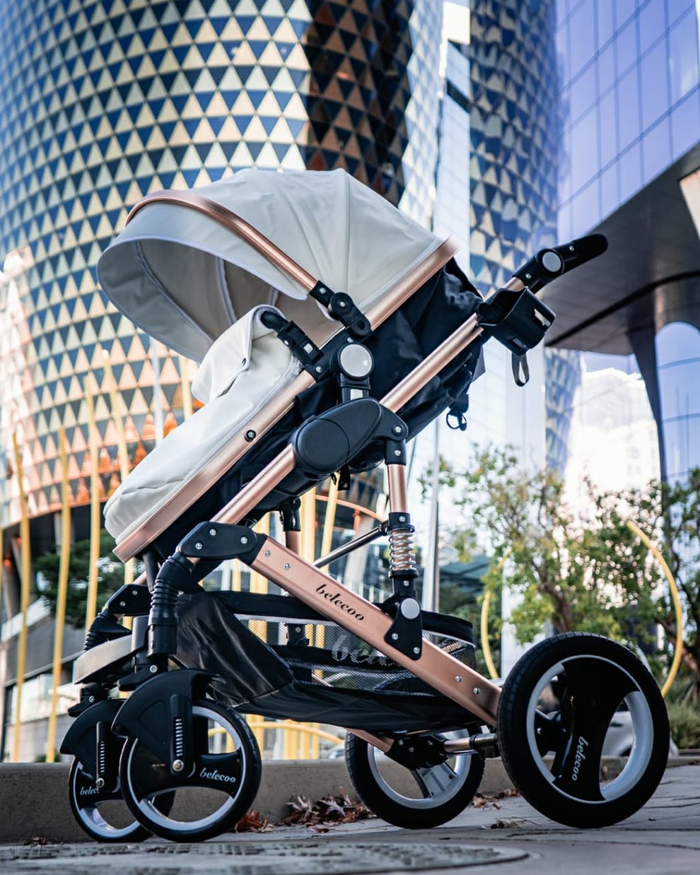 Belecoo PU Leather 2 in 1 Stroller