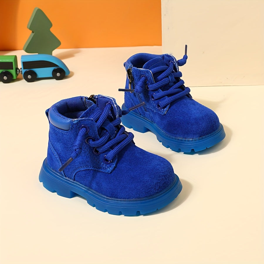 New Children's Baby Girl Toddler Boots, Anti-Slip Wear-Resistant Solid Color Cow Boots for Boys and Girls