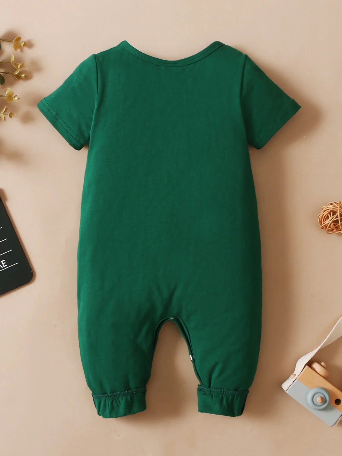 0-12 Months Baby girl Green Cartoon Printed short Bodysuit Newborn Summer Short sleeved Bodysuit Baby clothing