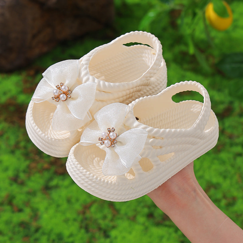 New Fashionable and Cute Bow Princess Sandals for Girls, Versatile and Comfortable Beach Sandals