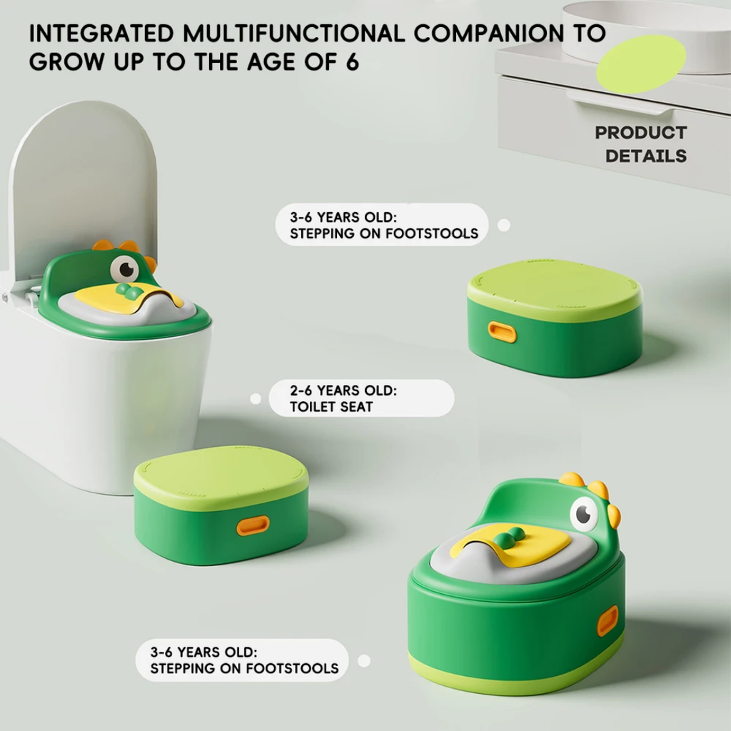 3 in 1 Baby Toilet Potty - Dinosaur - Image 4