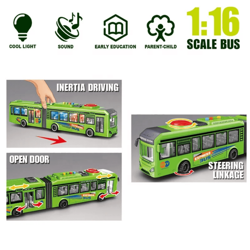 1:16 Scale Tram Bus Toy with Lights and Sounds - Image 2
