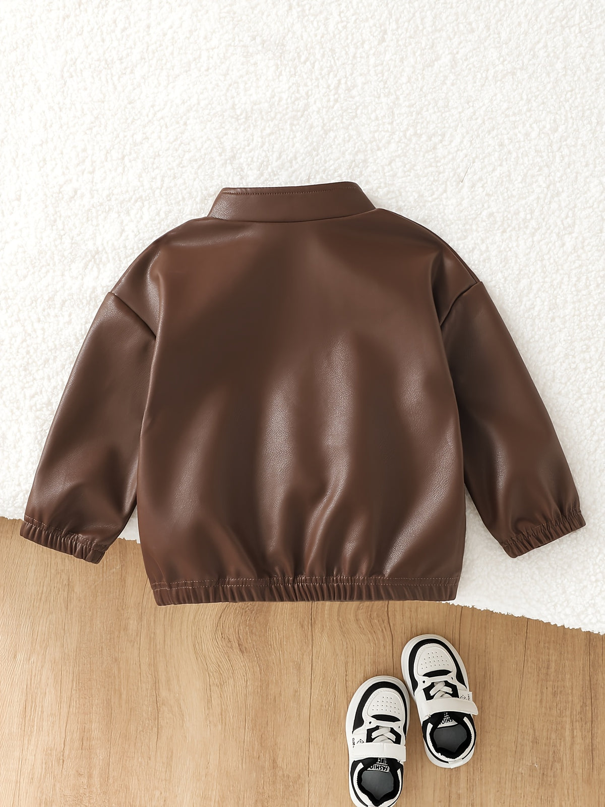 Boys' Spring/Autumn Fashion Cool Stand-Up Collar Jacket, Elastic Cuffs, Practical And Durable, Outdoor Fashion Versatile Retro Biker Style, Ideal Gift Choice