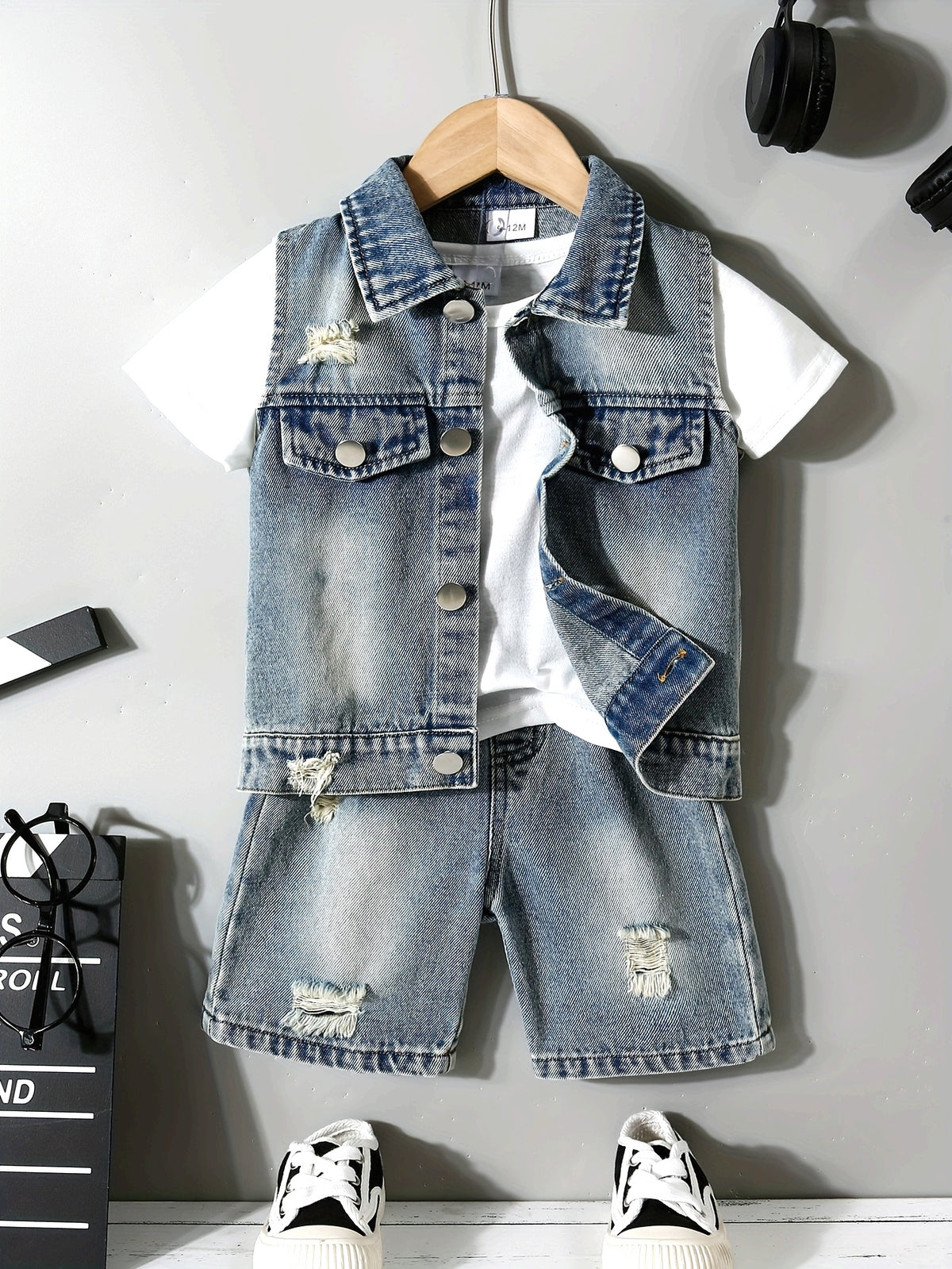 Denim Vest and Jeans Set for Baby Boys, 2-Piece Outfit