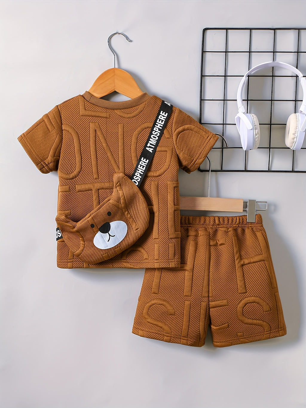 Baby Boy Summer Outfit Set with Jacquard Letter Print