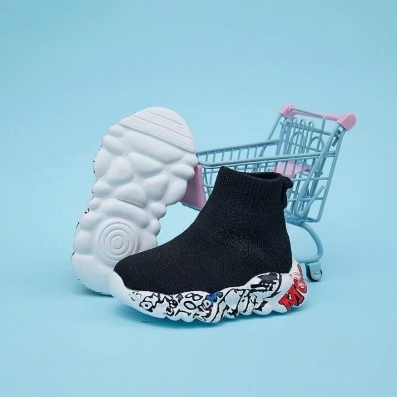 New Stylish Kids' Breathable Knit Shoes with EVA Printed Soles, Ultra-Lightweight High-Top Socks for All Seasons