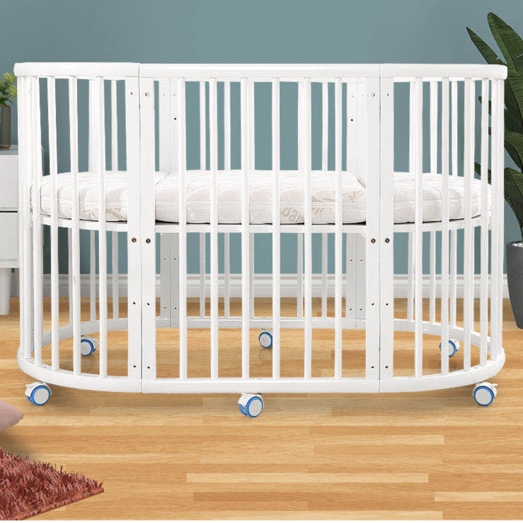 9 in 1 Oval Crib incl Mattress Pack