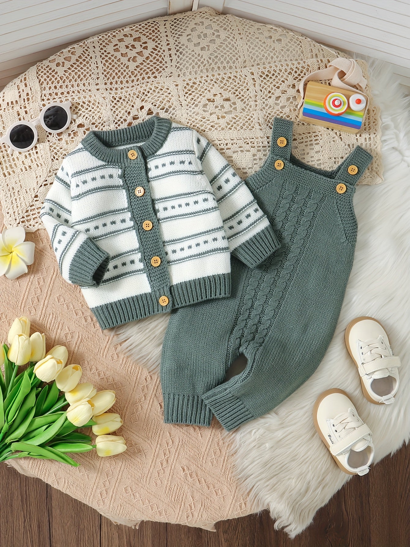 Infant and Toddler Romper Boys' Suspender Bodysuit