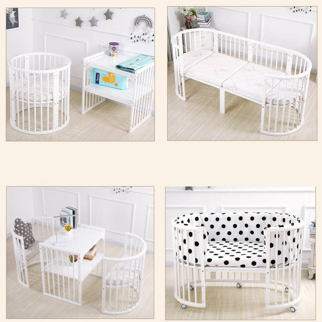 9 in 1 Oval Crib incl Mattress Pack