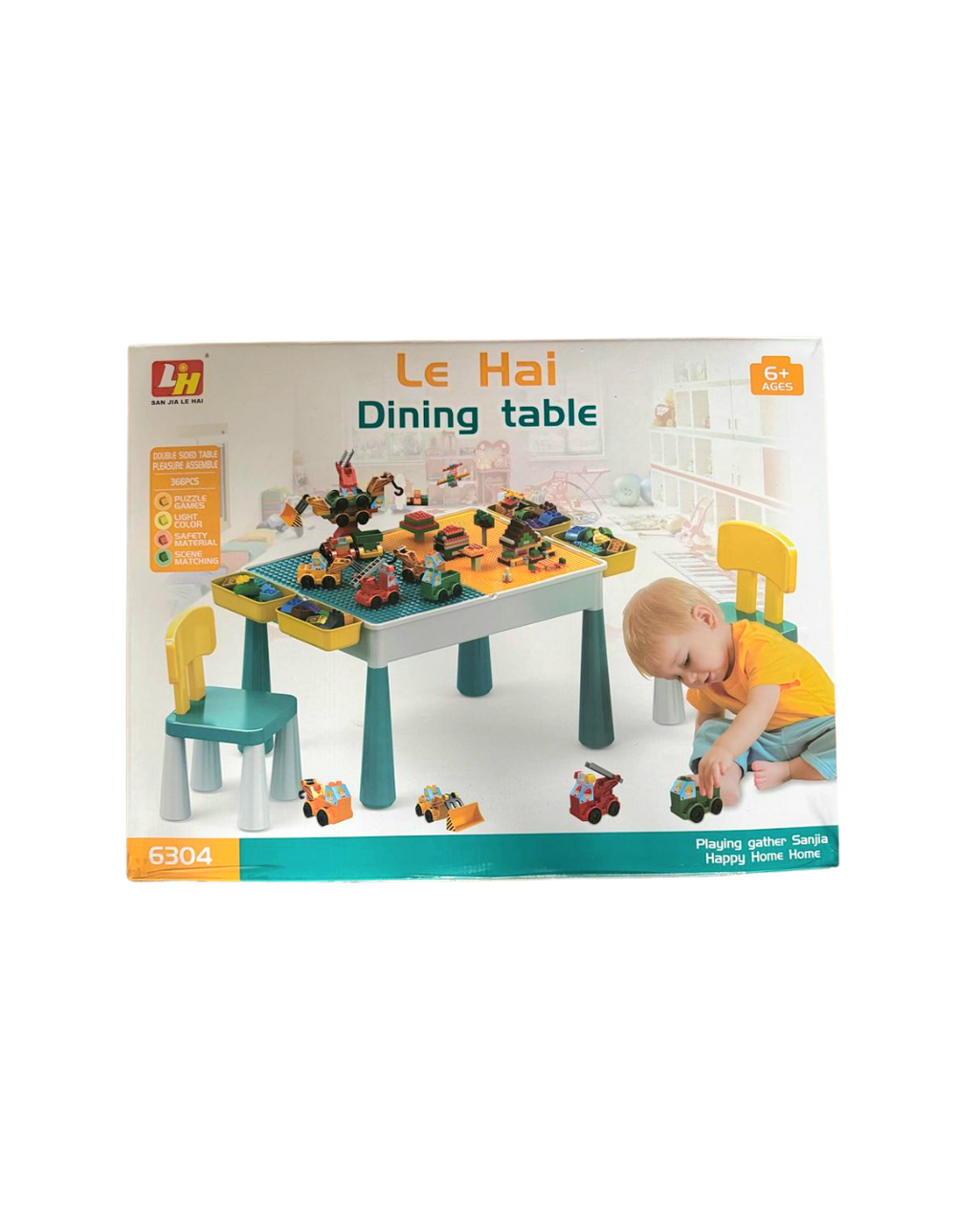 2-in-1 Kids Building Block Table and Activity Dining Set (366 Pieces) - Image 4