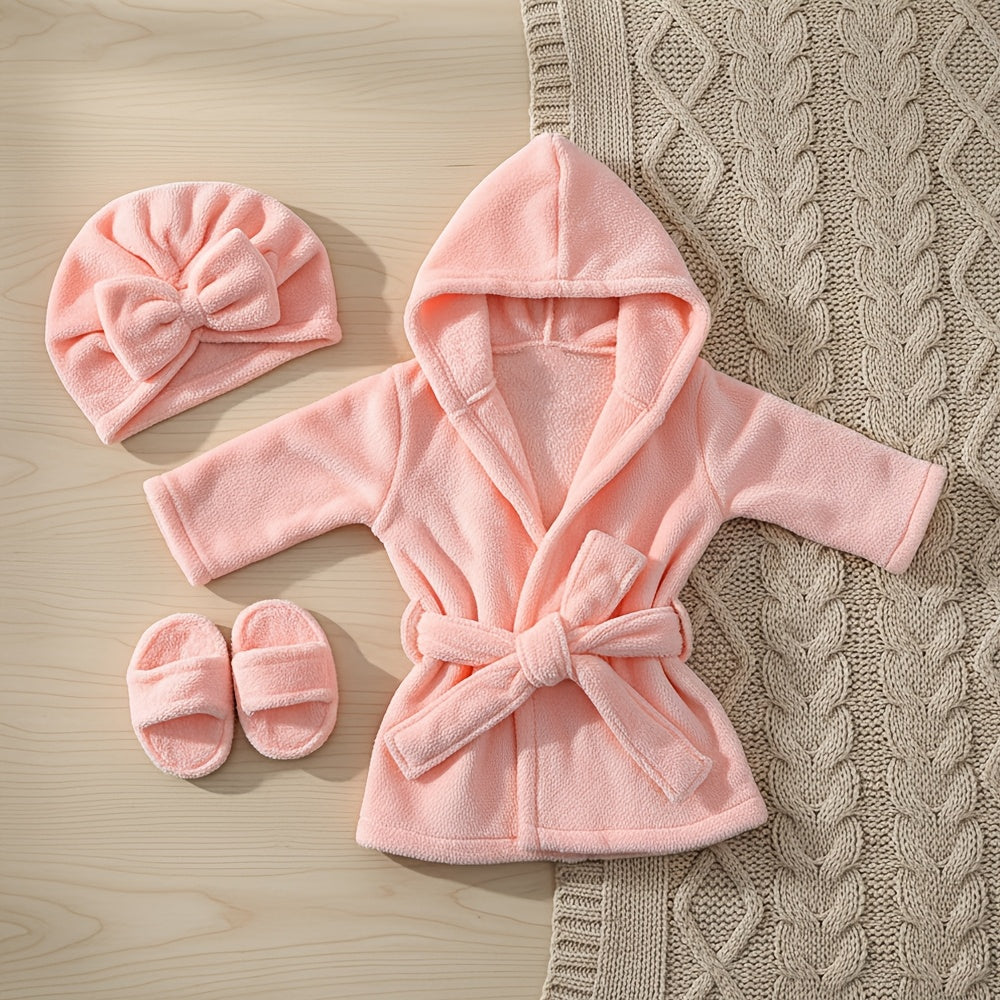 Newborn Photo Outfit Soft Hooded Robe Set With Accessories