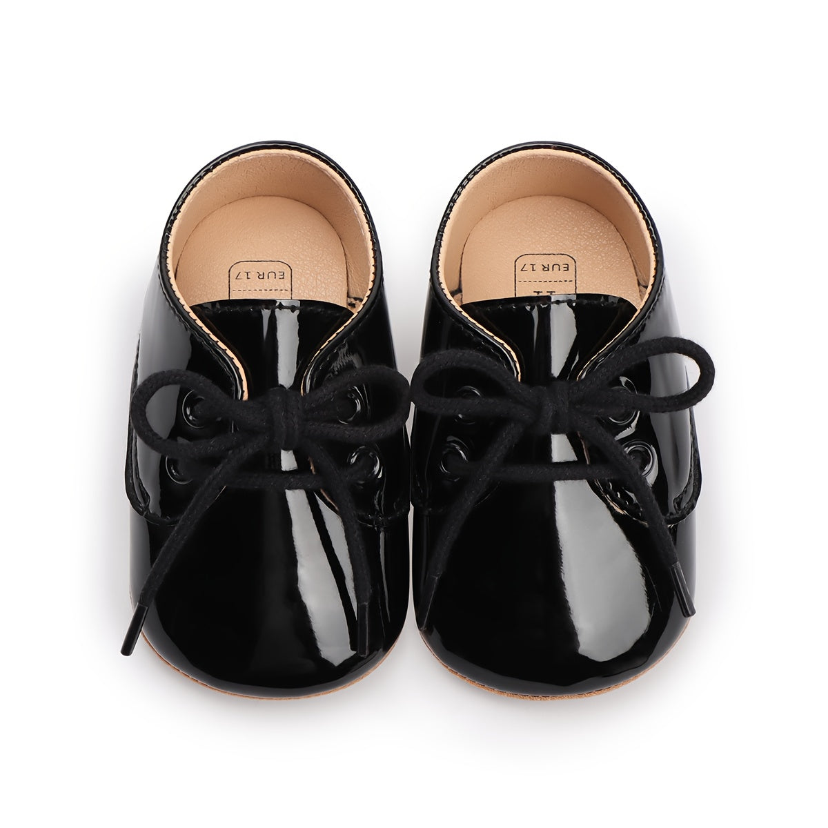 Spring/Autumn Style 0-1 Year Old Baby Mary Jane Shoes with Front Tie-Up, Soft Rubber Sole Comfortable Non-Slip Infant Shoes Solid Color Versatile Baby Shoes