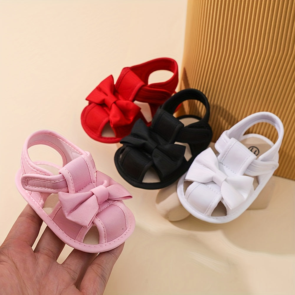 Baby Sandals for 0-1 Year Olds with a Bow And Magic Tape, Perfect for Toddlers Learning to Walk