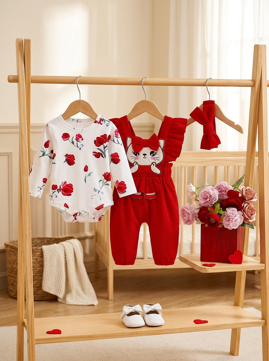 Cute Baby Girl Three-Piece Set