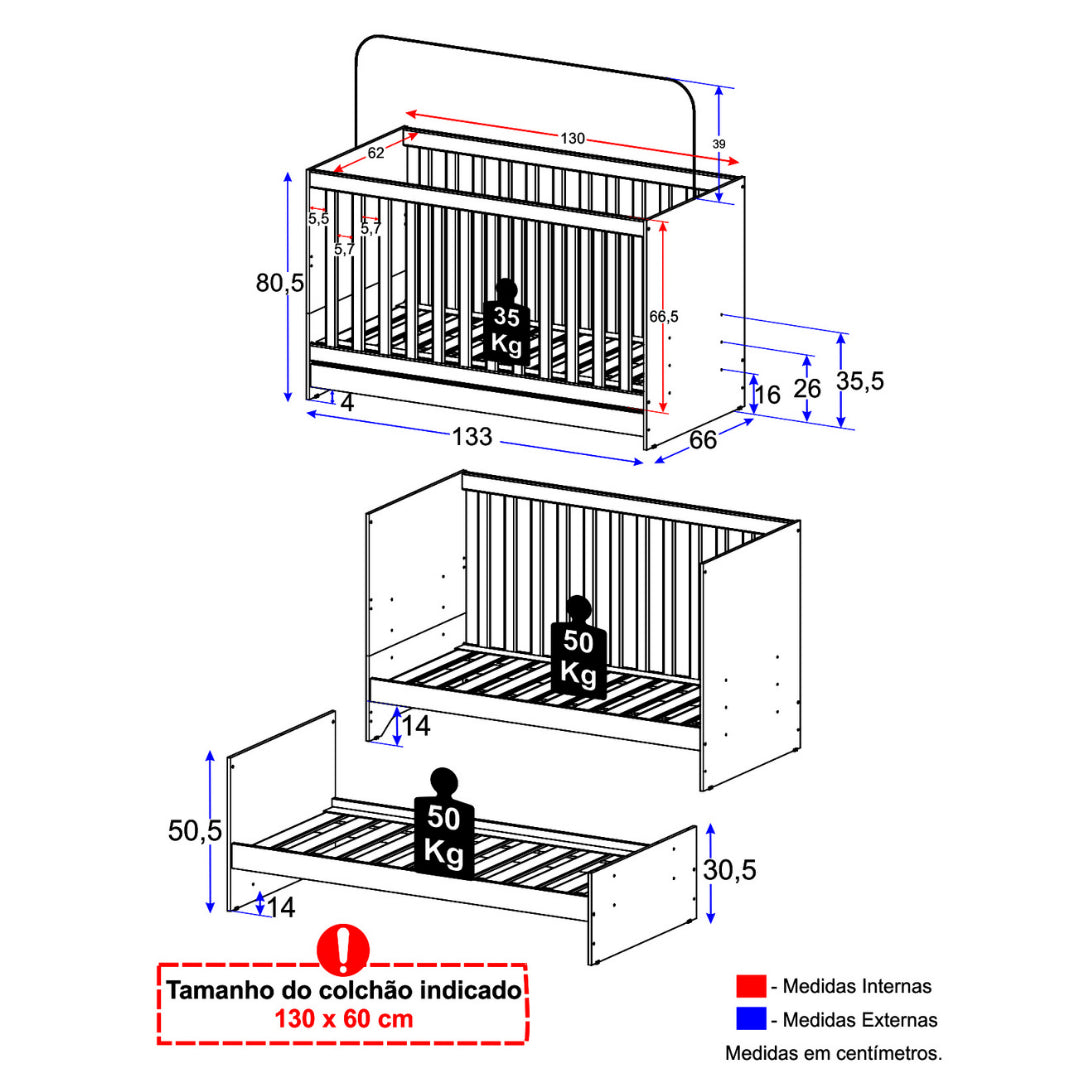 3 in 1 Convertible Crib