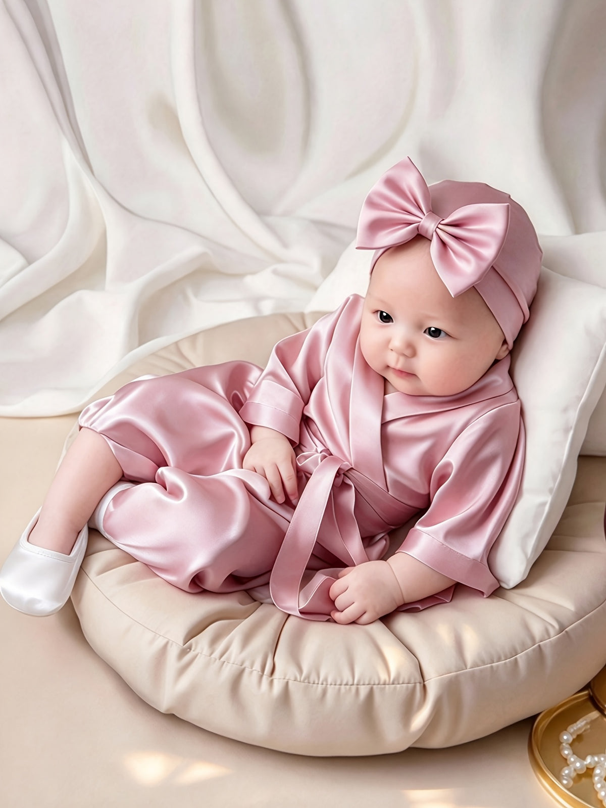 Baby Girl Summer Coat with Belt and Bow Hat
