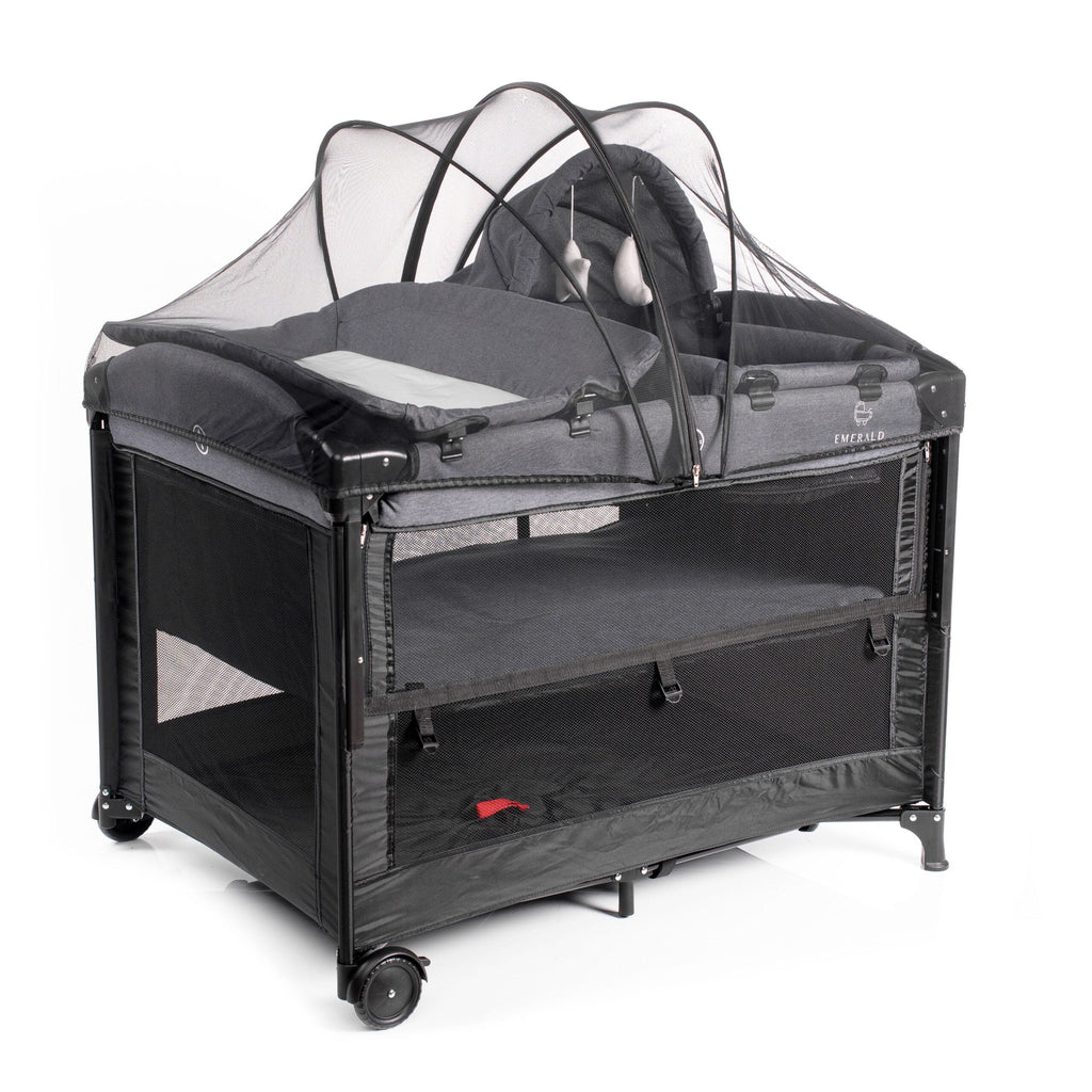 COMBO - Emerald Baby 3 in 1 Stroller Set + Emerald Baby Hannah Co Sleeper Camp Cot