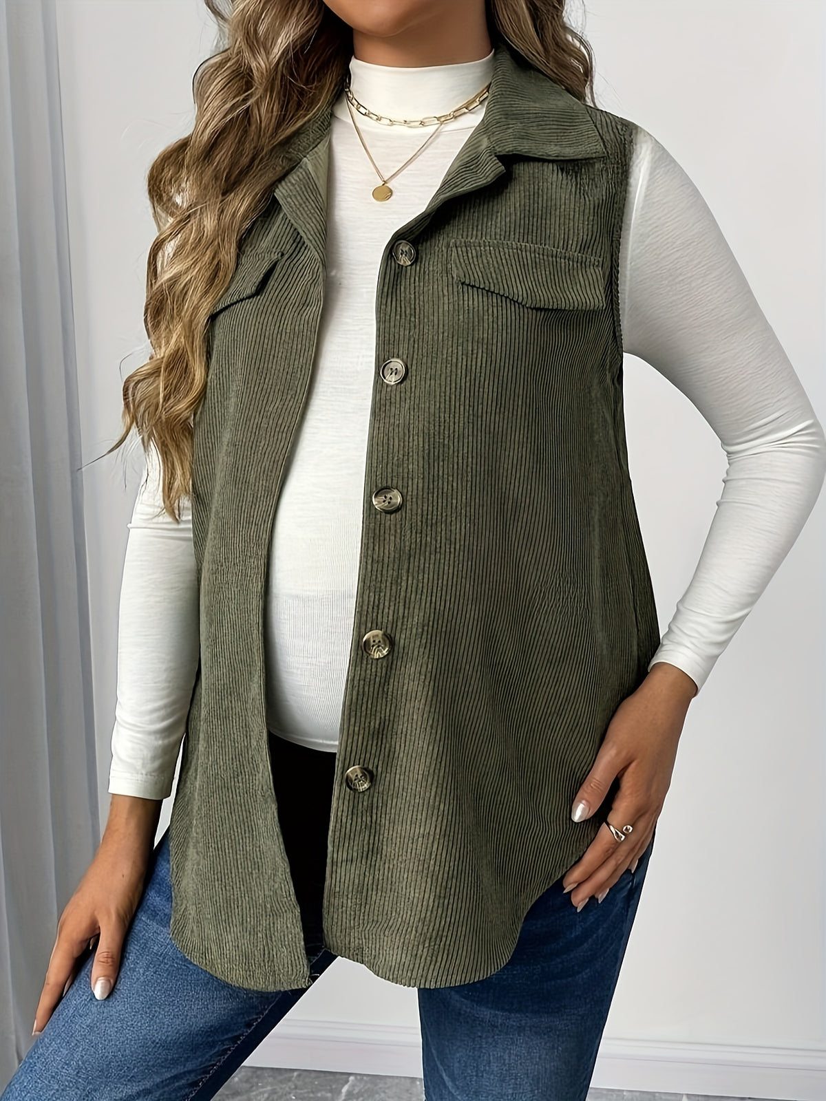 Autumn Pregnant Women Casual Loose Vest Jacket