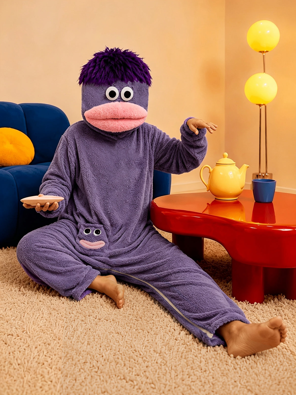 Adult Viral Monster Onesie with Hood and Free Comb