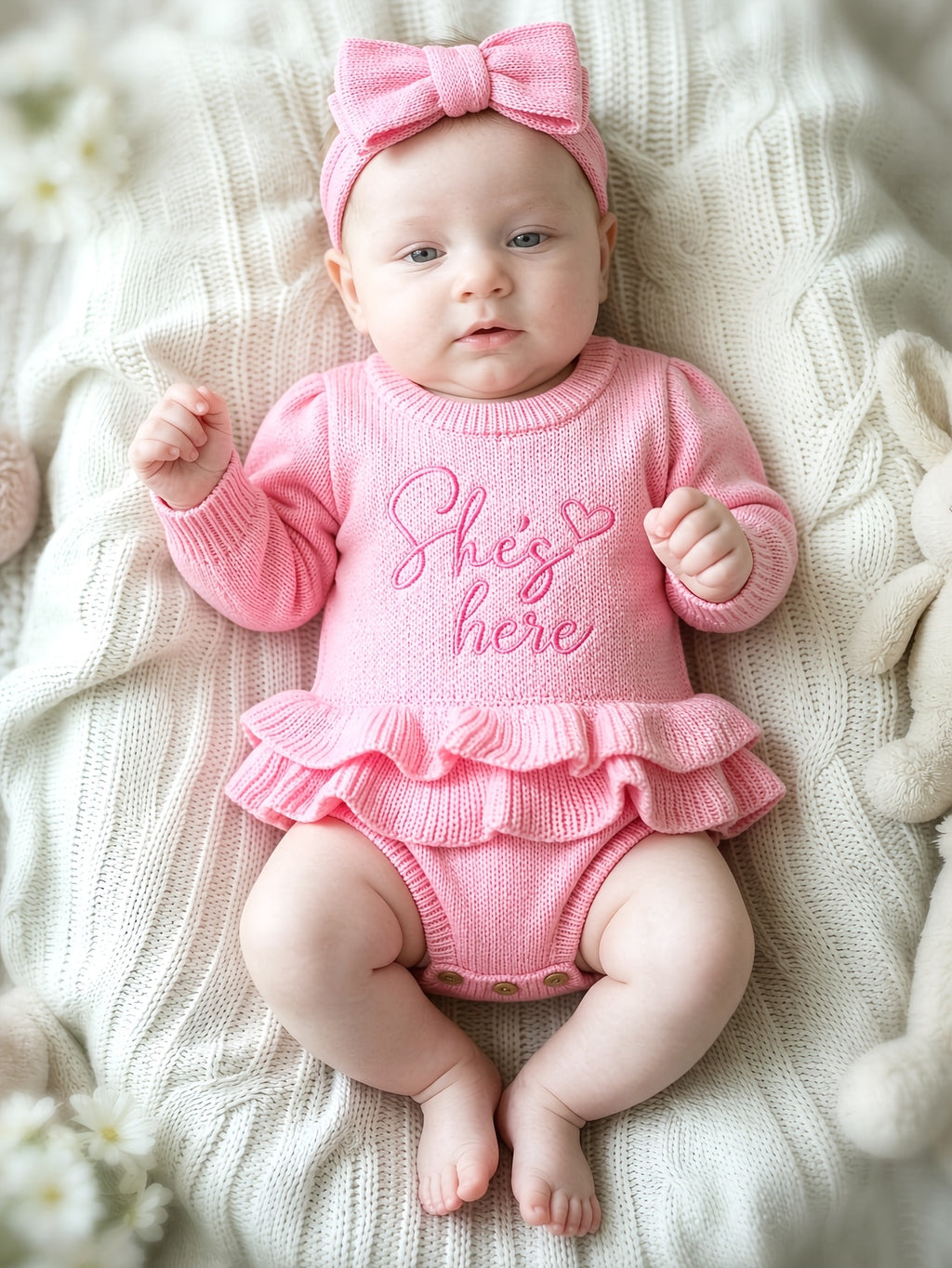 Baby Girl Knit Sweater Photography Outfit Set