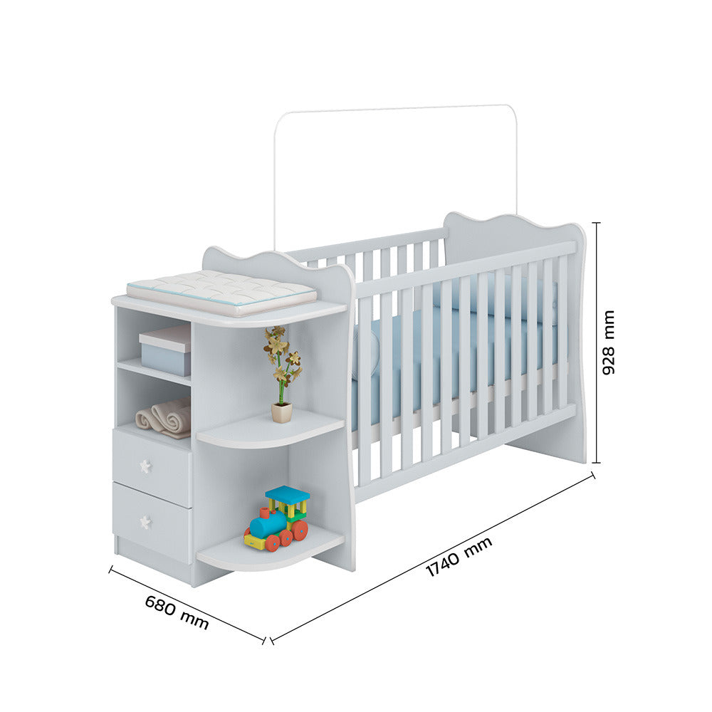 Amari Crib and Dresser Combo (Grey)