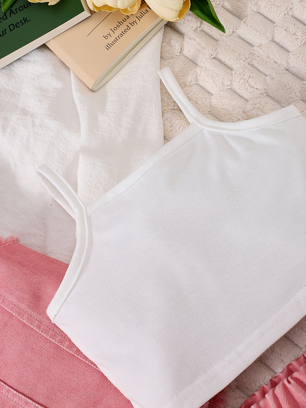 Girls' Denim Shorts Set with Camisole and Vest
