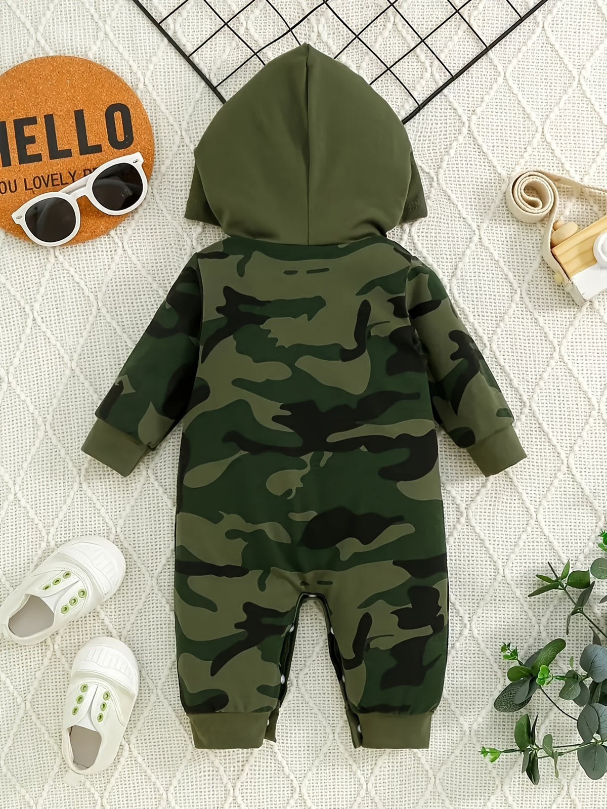 Boy's Camouflage Hoodie with Button Closure -Spring/Summer/Autumn Season - Regular Fit - Knit Fabric, Perfect for Outdoor,halloween, Perfect for Outdoor