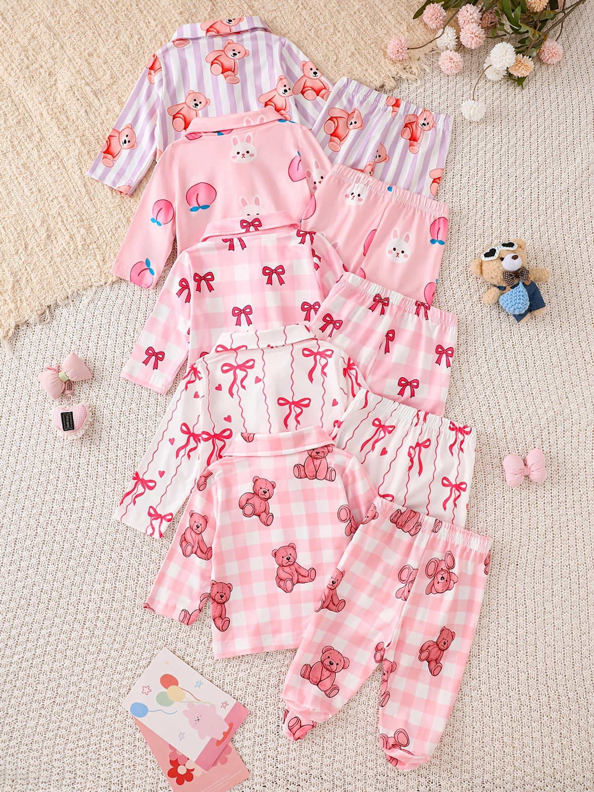 Baby Girl Autumn Winter Clothing Set with Random Colors
