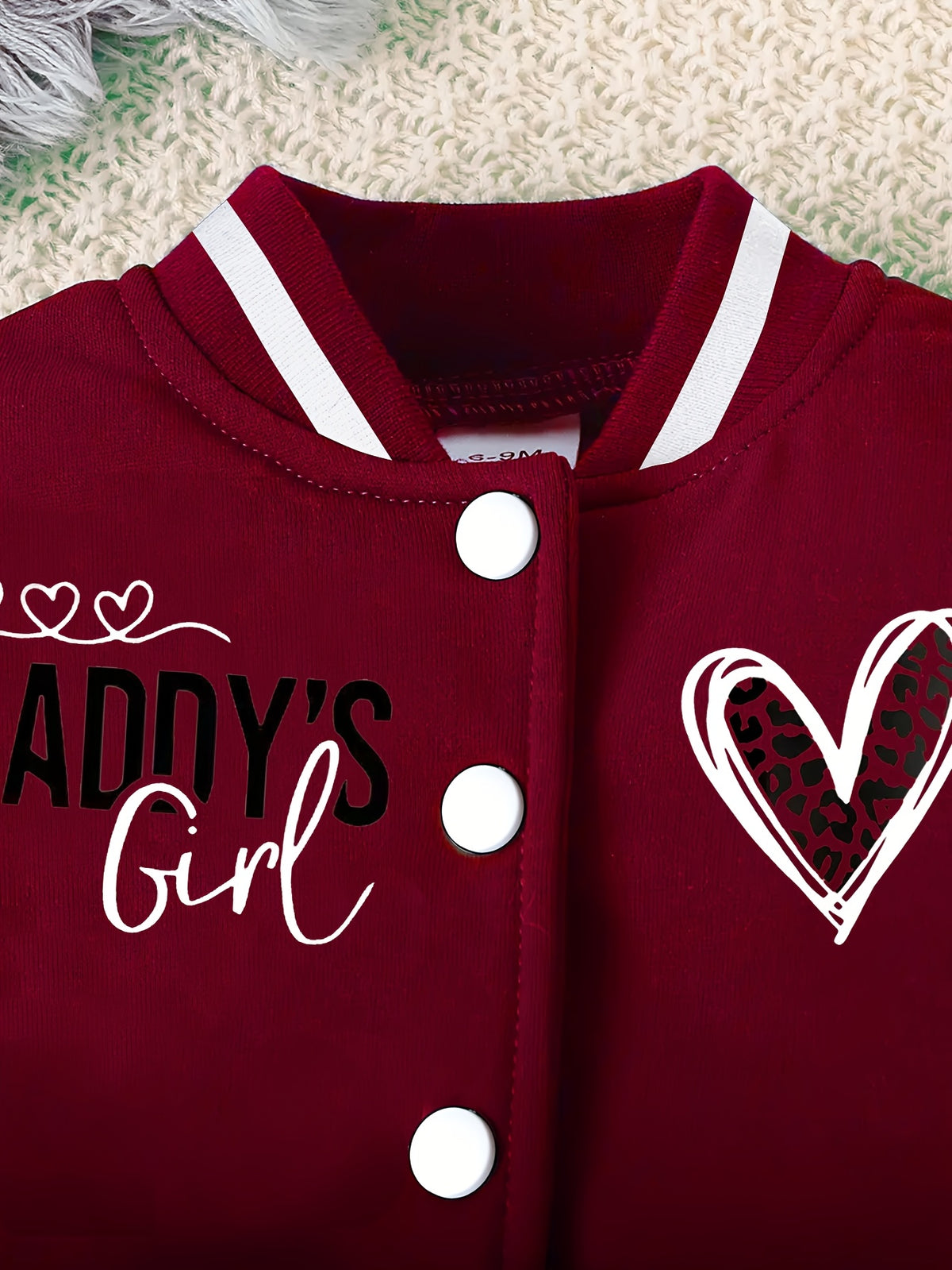 Girl's Cute Heart Pattern Baseball Collar Cardigan Ribbed Long Sleeve Jacket and Loose Comfortable Long Pants Autumn/Winter Children's 2pcs Set, Perfect for Outdoor