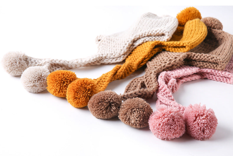 New Winter Baby Hat Pompom Cotton Knitted Baby Cap for Girls Boys Infant Bonnet Kids Cap Baby Accessories 6 Colors