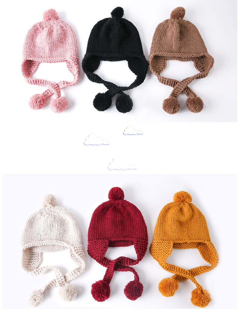 New Winter Baby Hat Pompom Cotton Knitted Baby Cap for Girls Boys Infant Bonnet Kids Cap Baby Accessories 6 Colors