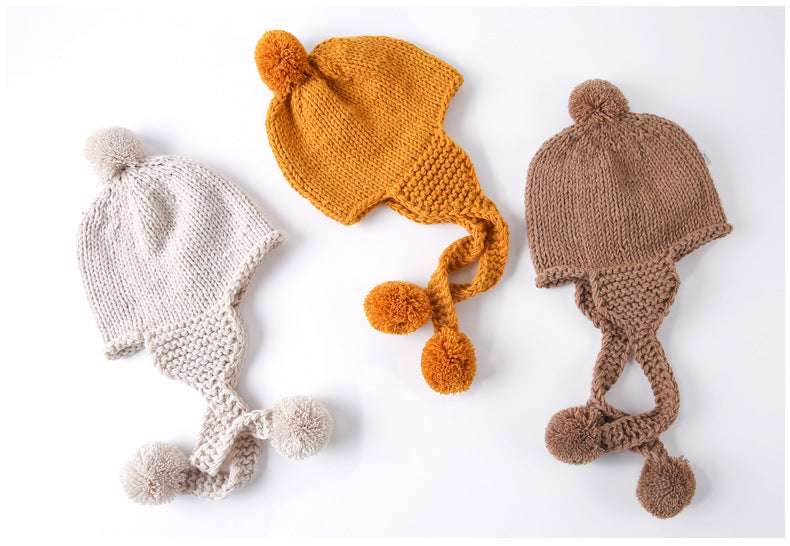 New Winter Baby Hat Pompom Cotton Knitted Baby Cap for Girls Boys Infant Bonnet Kids Cap Baby Accessories 6 Colors