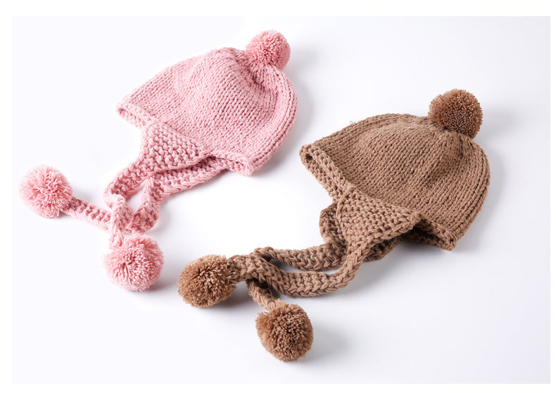 New Winter Baby Hat Pompom Cotton Knitted Baby Cap for Girls Boys Infant Bonnet Kids Cap Baby Accessories 6 Colors