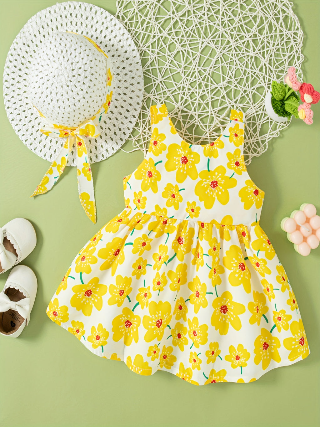 A Two-Piece Set Featuring a Dress And a Hat