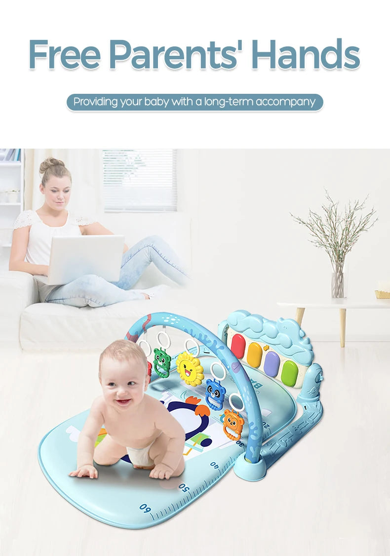 0-12 Months Baby Activity Gym Rack Musical Surface Activities for Kids Crawling Waterproof Carpet Activity Play Mats for Newborn