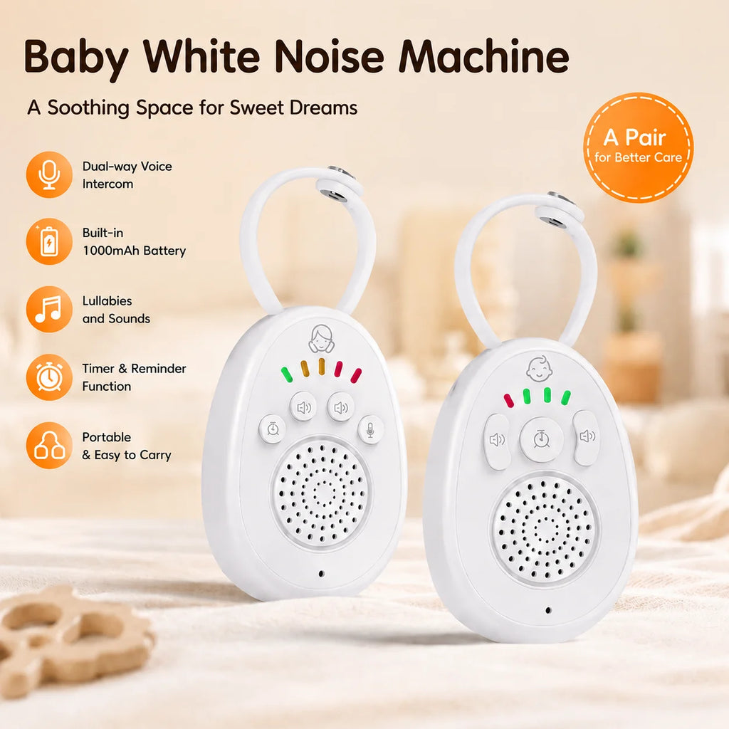 Portable Baby White Noise Machine With Lullaby Timer Travel White Noise A Pair Built in 1000mAh Battery For Sleeping Baby Adults