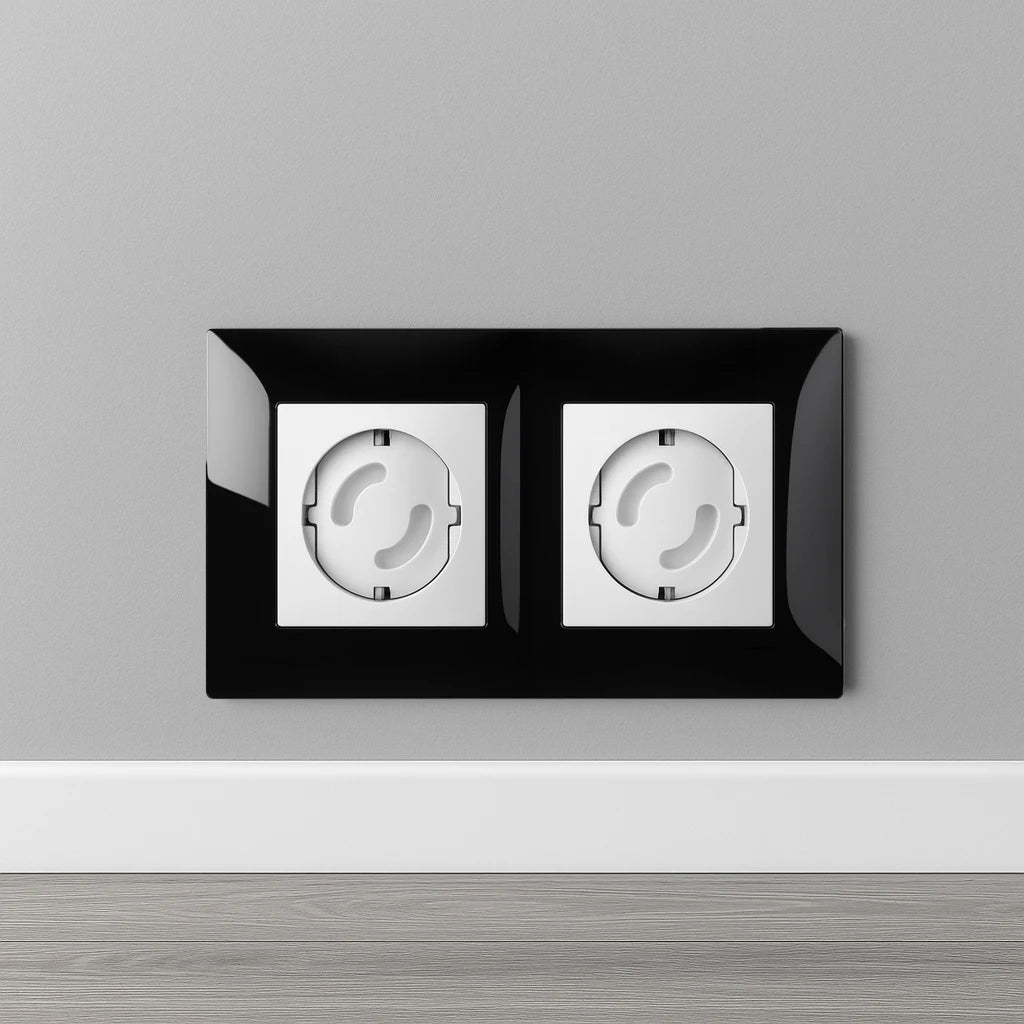 Child Safety EU Type F Socket Cover - Embedded Baby Proof Plug Protector for European Outlets, Non-Rotatable Dust Oil Resistant