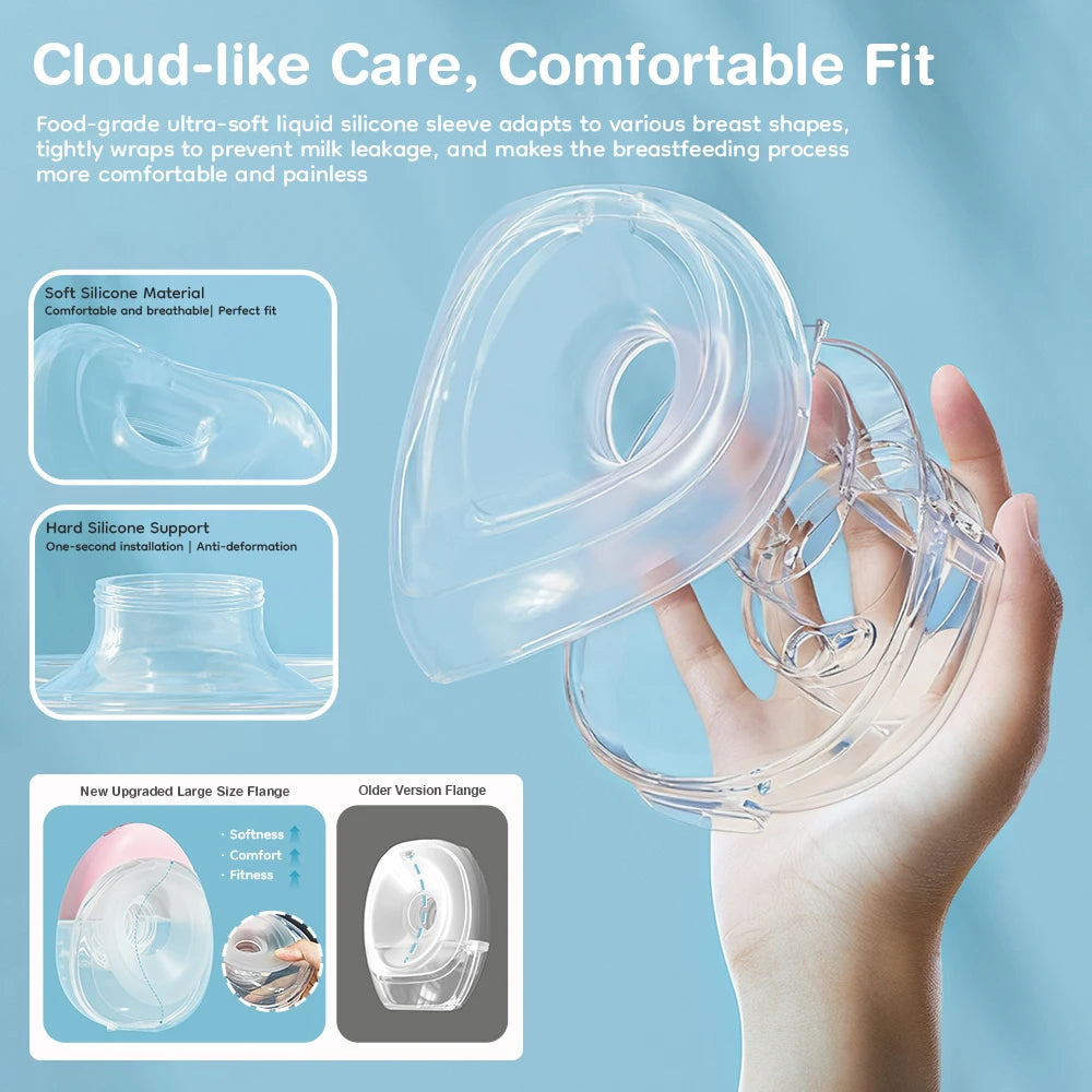 MAMIJOY Wearable Electric Breast Pump 3 Smart Memory Modes 12 Suction Levels ≤35dB Low Noise Comfortable＆Better Fit EB60