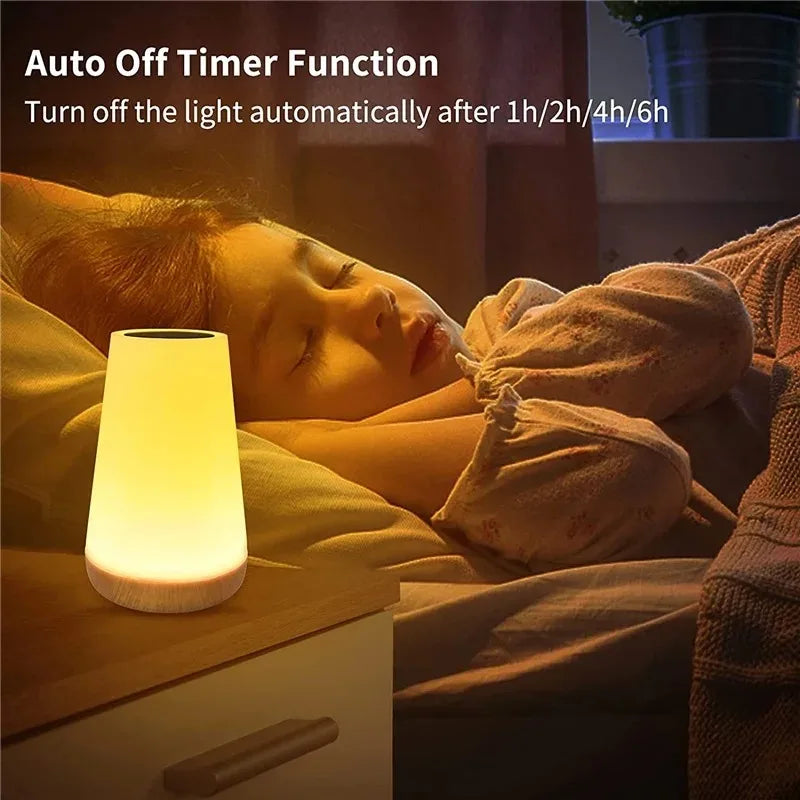 Sleeping Night Light Bedside LED Desktop Decoration Night Light Remote Control Touch 13 Colors Atmosphere Light Lamp with Hook