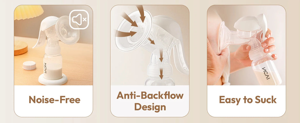 NCVI Manual Breast Pump BPA Free 20mm Silicone Flange 4oz Adjustable Suction Single Hand Pump Fit Small Nipple Breastfeeding Use