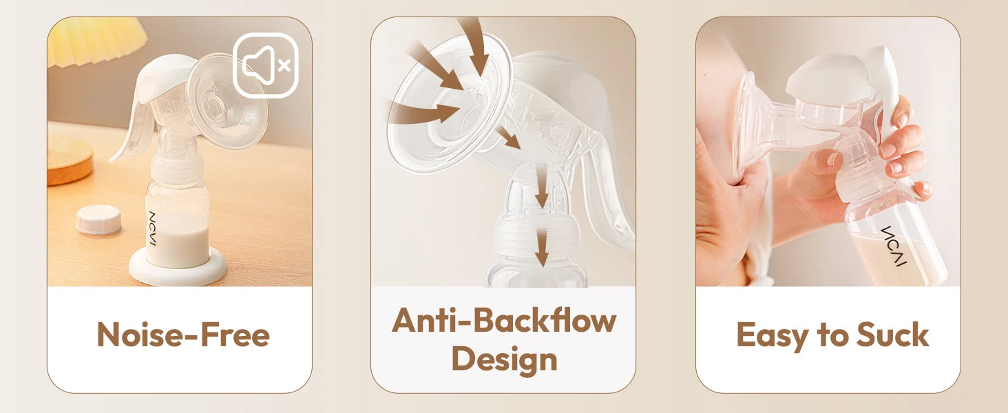 NCVI Manual Breast Pump BPA Free 20mm Silicone Flange 4oz Adjustable Suction Single Hand Pump Fit Small Nipple Breastfeeding Use