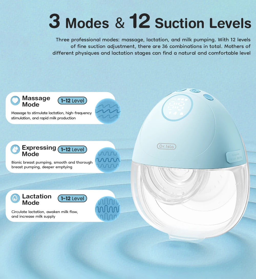 MAMIJOY Wearable Electric Breast Pump 3 Smart Memory Modes 12 Suction Levels ≤35dB Low Noise Comfortable＆Better Fit EB60