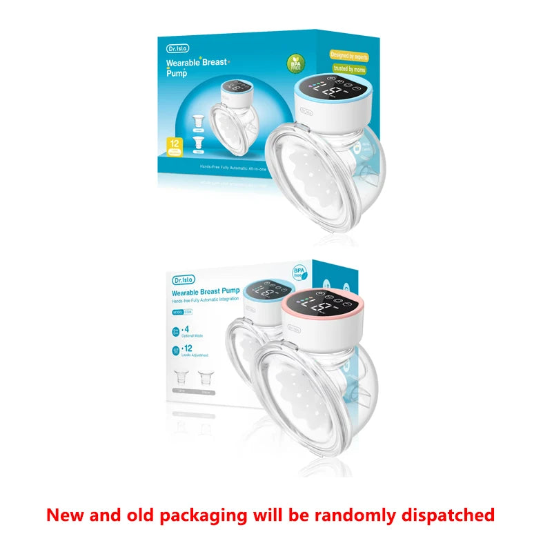 MAMIJOY 2PCS Wearable Electric Breast Pumps 4 Modes＆12 Levels Hands Free Breast Pump 40dB Low Noise Free 19/24mm Flange DEB26D