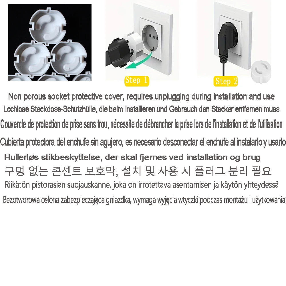 Child Safety EU Type F Socket Cover - Embedded Baby Proof Plug Protector for European Outlets, Non-Rotatable Dust Oil Resistant