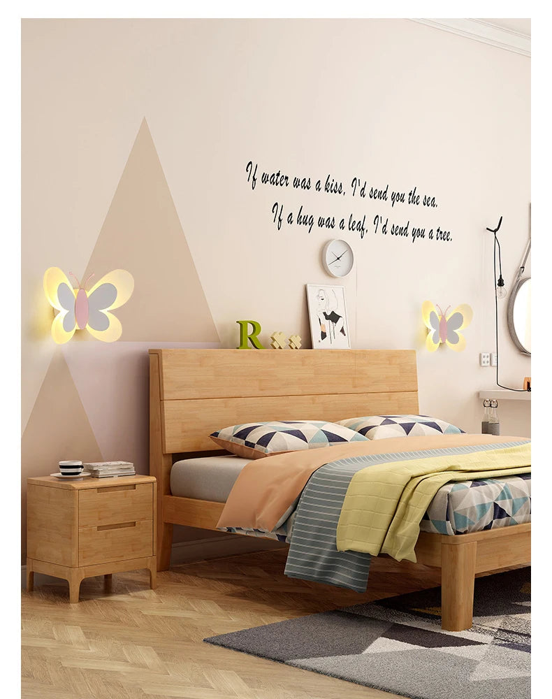 Modern Children's Room Butterfly Wall Light For Bedroom Bedside Wall Lamp Creative Personality Wall Decor LED Butterfly Sconce