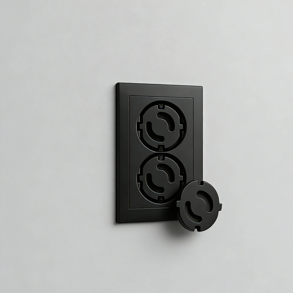 Child Safety EU Type F Socket Cover - Embedded Baby Proof Plug Protector for European Outlets, Non-Rotatable Dust Oil Resistant