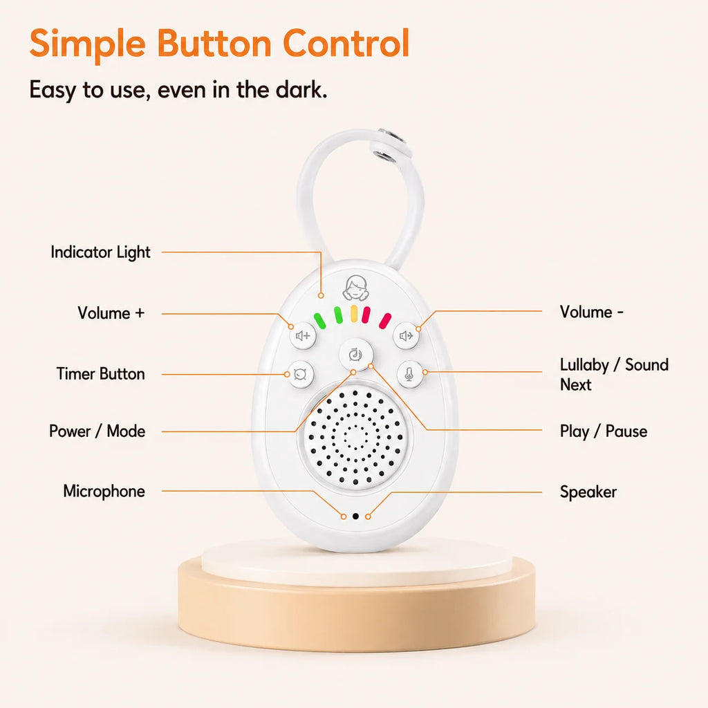 Portable Baby White Noise Machine With Lullaby Timer Travel White Noise A Pair Built in 1000mAh Battery For Sleeping Baby Adults