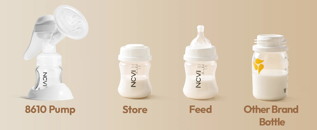 NCVI Manual Breast Pump BPA Free 20mm Silicone Flange 4oz Adjustable Suction Single Hand Pump Fit Small Nipple Breastfeeding Use