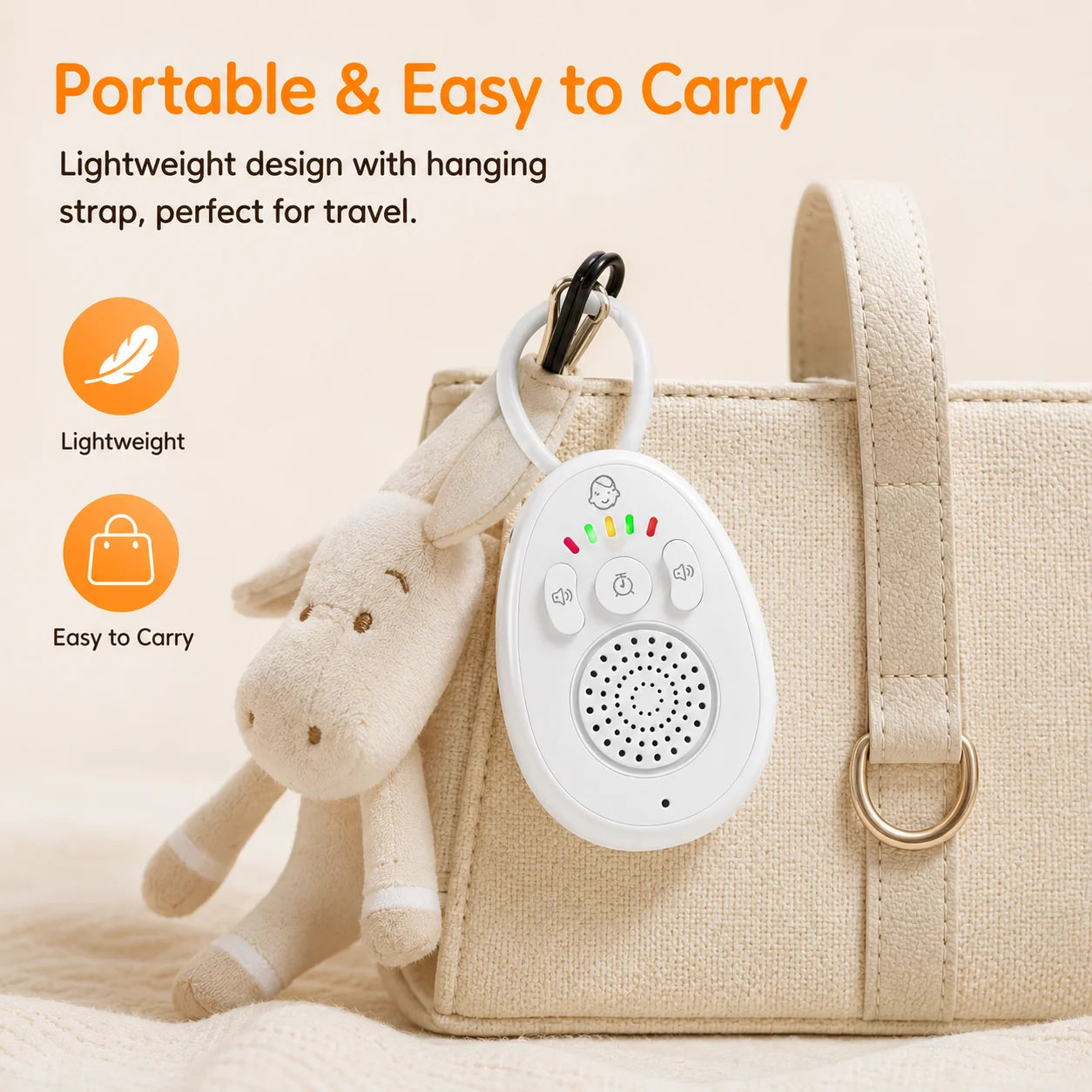 Portable Baby White Noise Machine With Lullaby Timer Travel White Noise A Pair Built in 1000mAh Battery For Sleeping Baby Adults